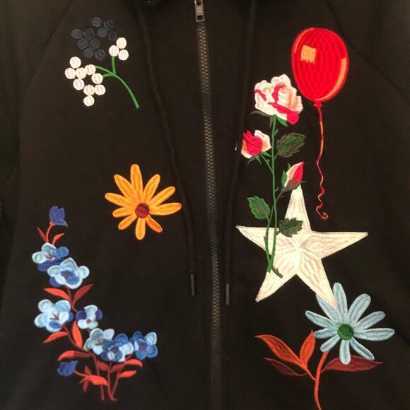 Cynthia Rowley embroidered zip-up hoodie sz XL - Picture 5 of 15